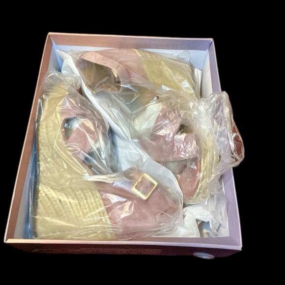 Lisa Vicky Gemi V Dusty Pink Kid Suede Wedge Espadrille Heel Sandal - Picture 6 of 13